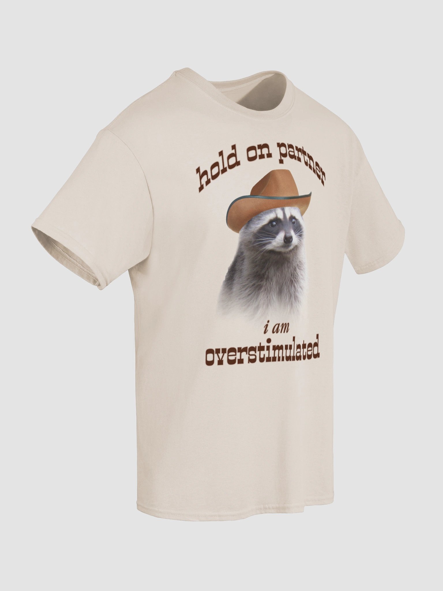Hold On Partner I'm Overstimulated - Raccoon T-shirt product image (8)