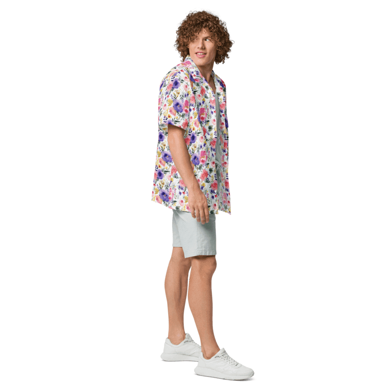 PINK AND PURPLE FLOWERS HAWAII SHIRT product image (5)