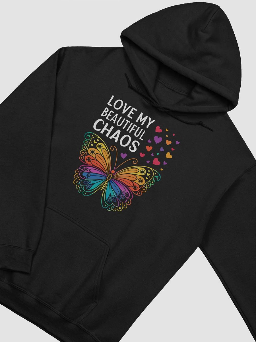 Love My Beautiful Chaos Rainbow Butterfly Hoodie | Mental Health Awareness Sweatshirt | Cozy Inspirational Pullover product image (4)
