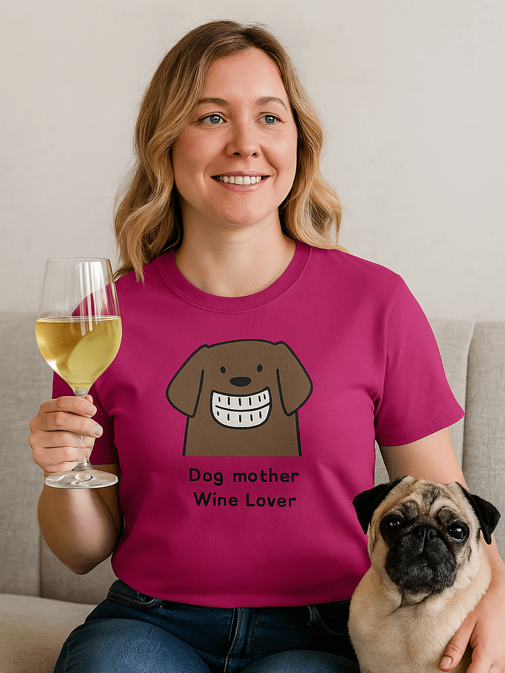 Dog Mother wine lover Cartoon T-Shirt product image (2)