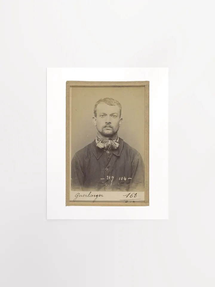 Pierre Guerlinger Mugshot By Alphonse Bertillon (1894) - Print product image (1)