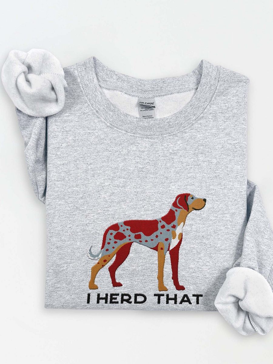 I Herd That Sweatshirt (Embroidered) of a Catahoula Leopard Dog(Red Merle) product image (1)