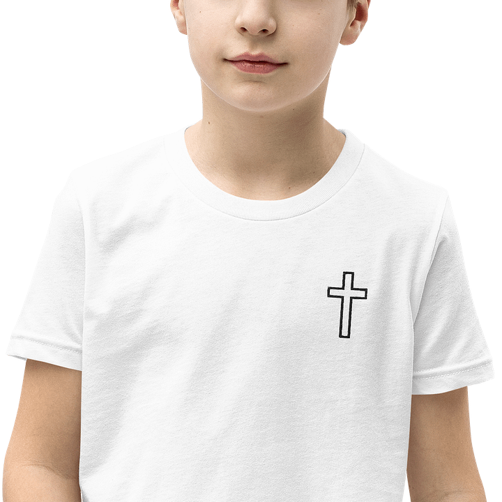 Youth Simple Cross White Tshirt product image (1)