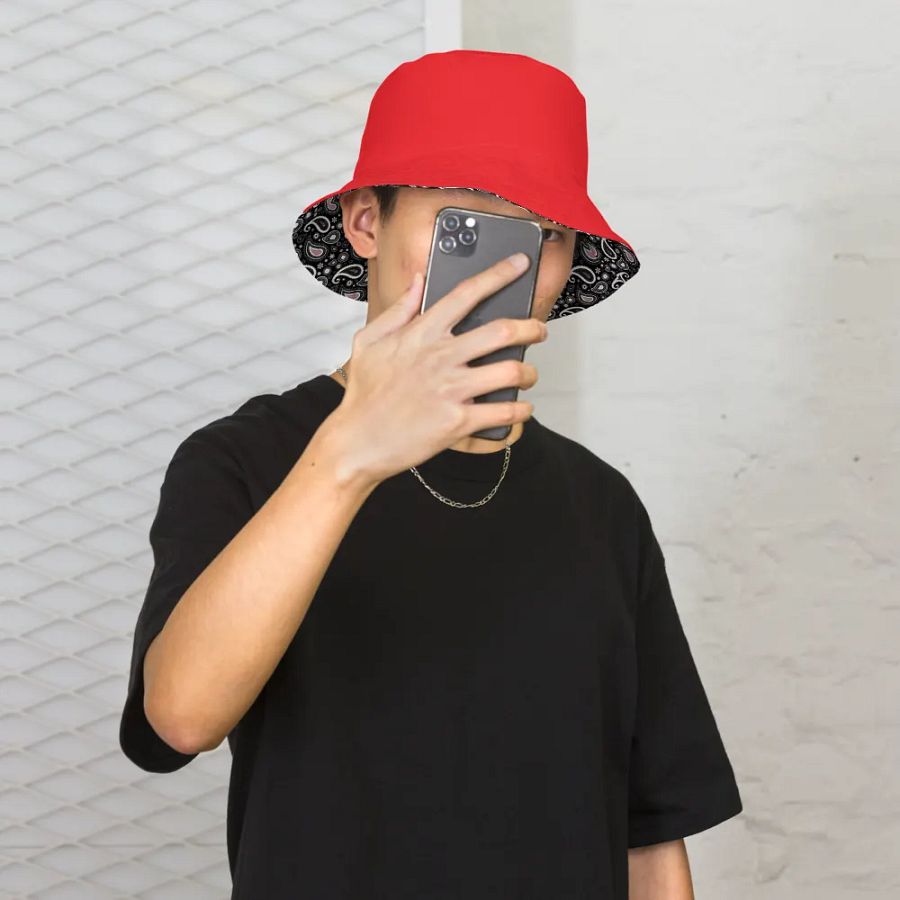 Black Paisley Dreams Reversible Bucket Hat product image (8)