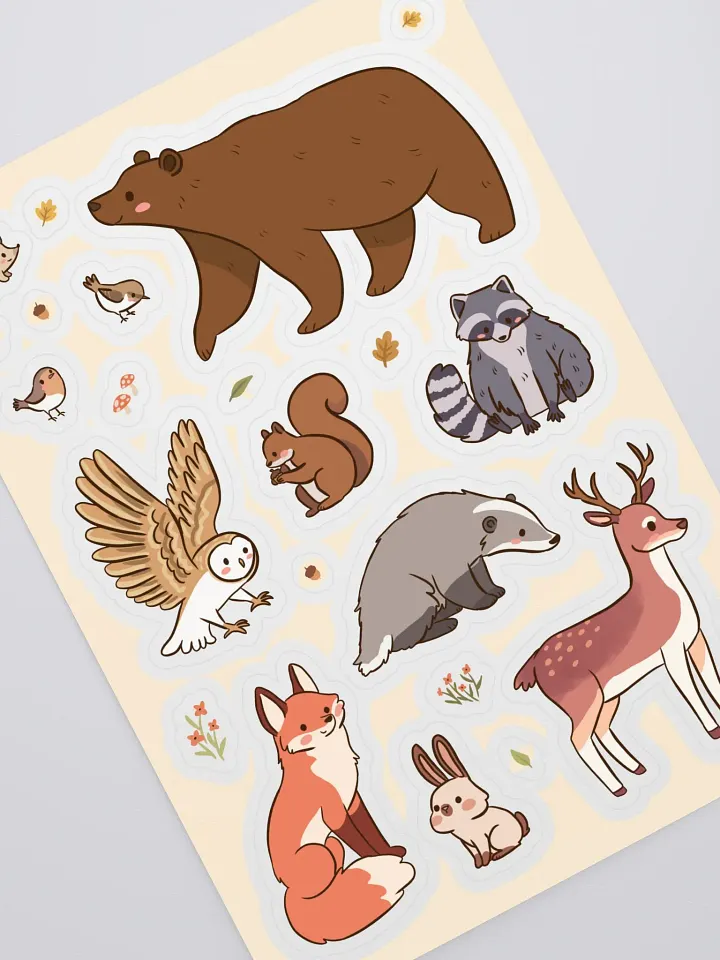 Autumn Woodland Animals Sticker Sheet product image (2)
