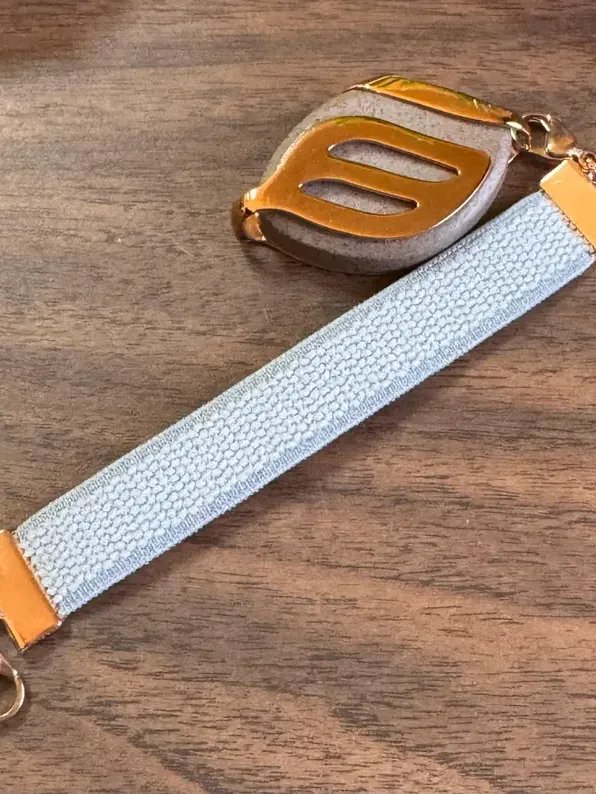 Grey Thick Elastic Bracelet | Handmade Accessory for Bellabeat Leaf Urban & Ivy product image (2)