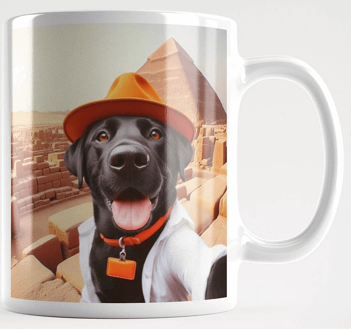 Pyramid Black Labrador Selfie #Humorous Mug - White product image (1)