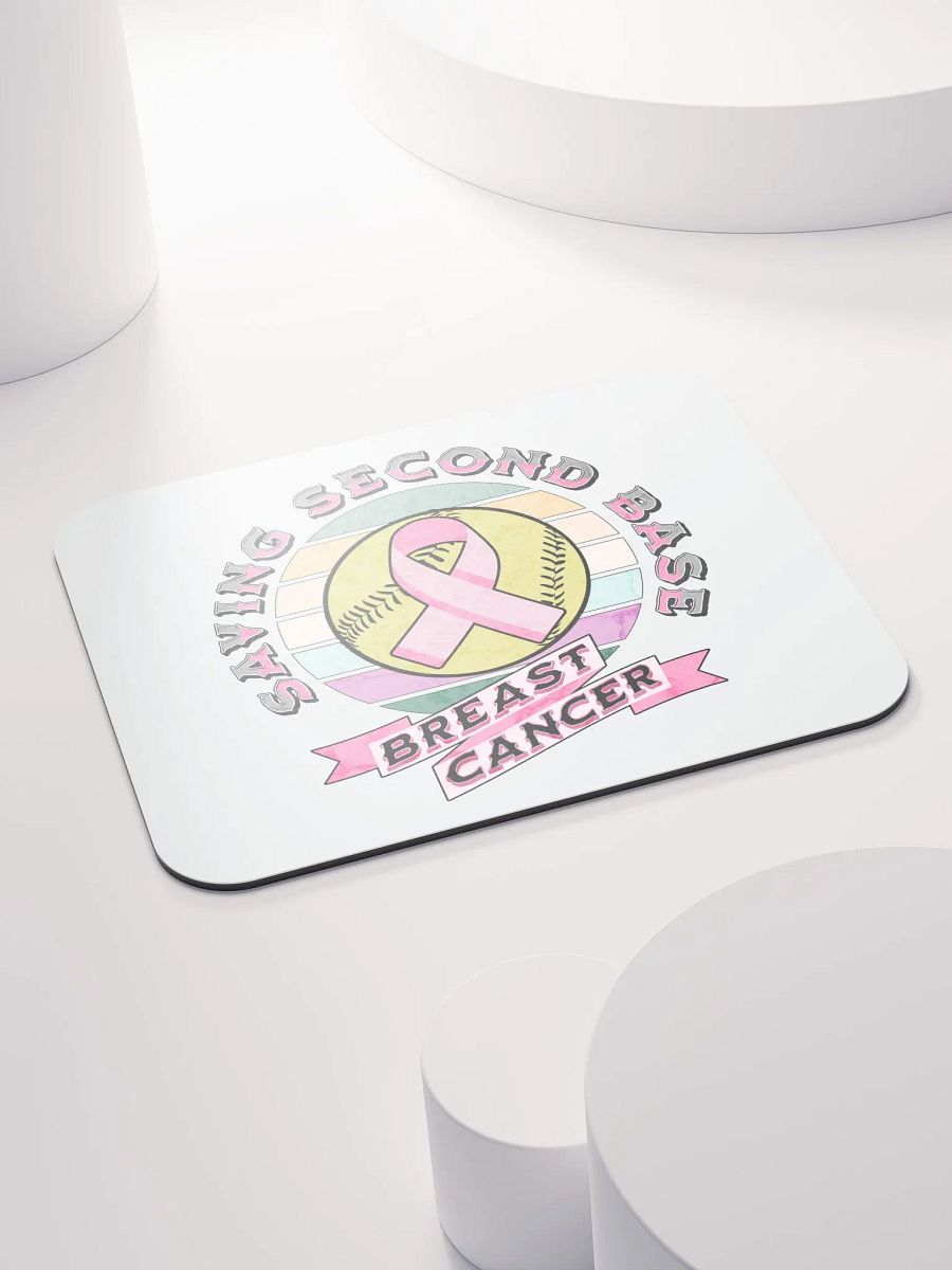 Saving Second Base Breast Cancer Softball Mouse Pad product image (4)