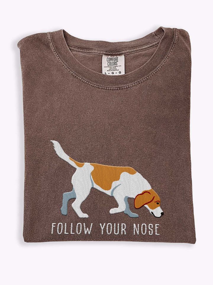 Follow Your Nose T-Shirt(Embroidered) of a Beagle(Lemon) product image (1)