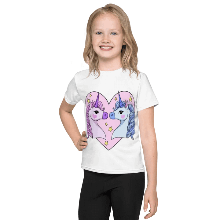 Kids Crew Neck T-Shirt Lovely Unicorns product image (1)