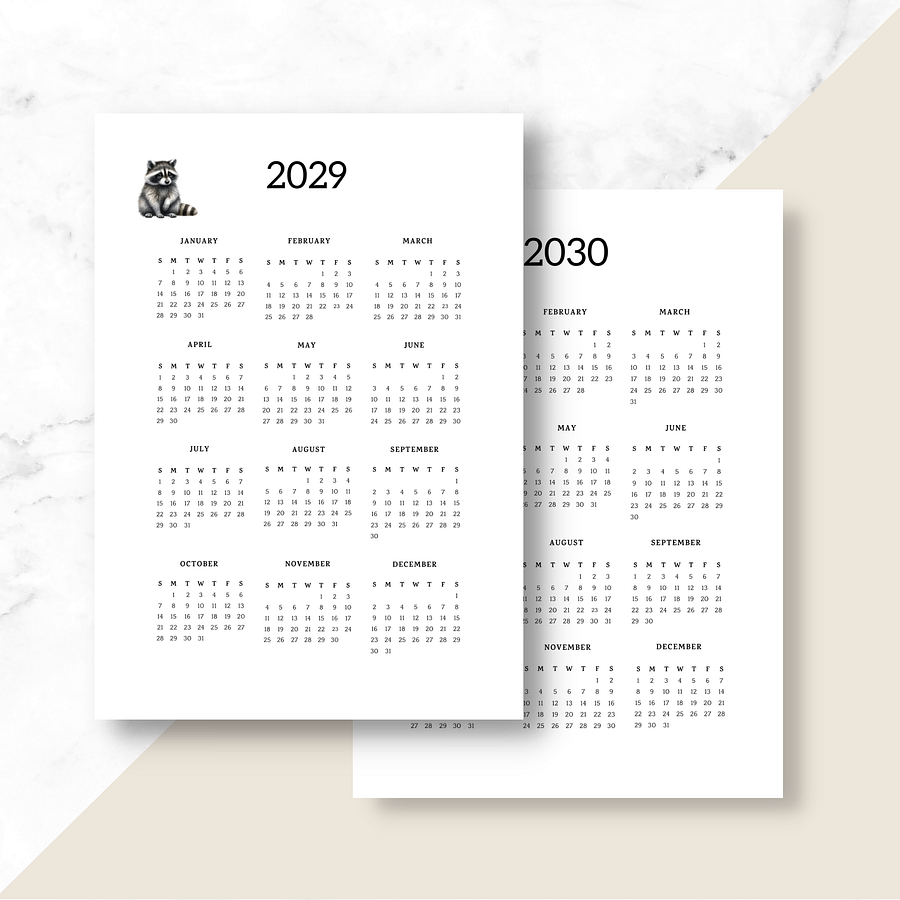Six-year Printable Calendar Pages: Woodland Creatures product image (4)