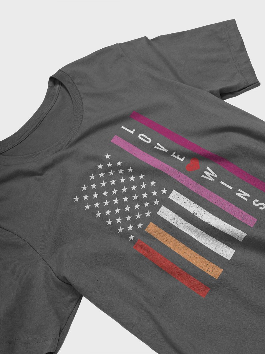 LGBTQ Lesbian Pride Love Wins USA American Flag T-Shirt product image (13)