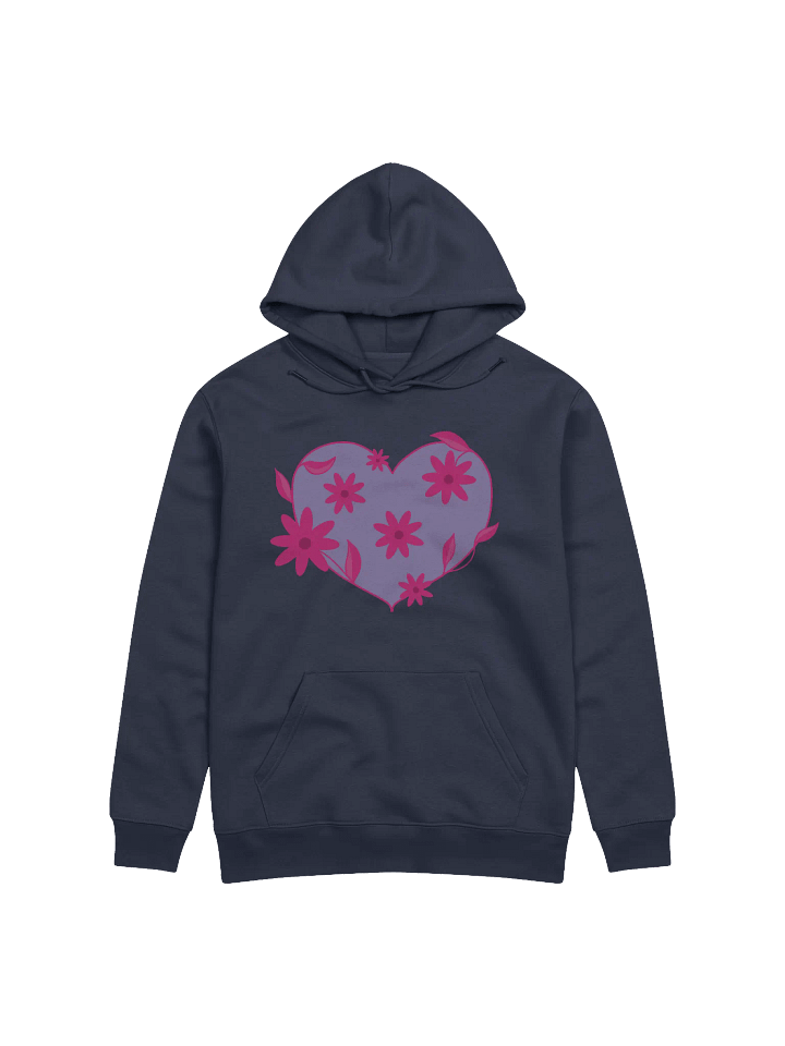 Purple Floral Heart Eco Hoodie product image (2)