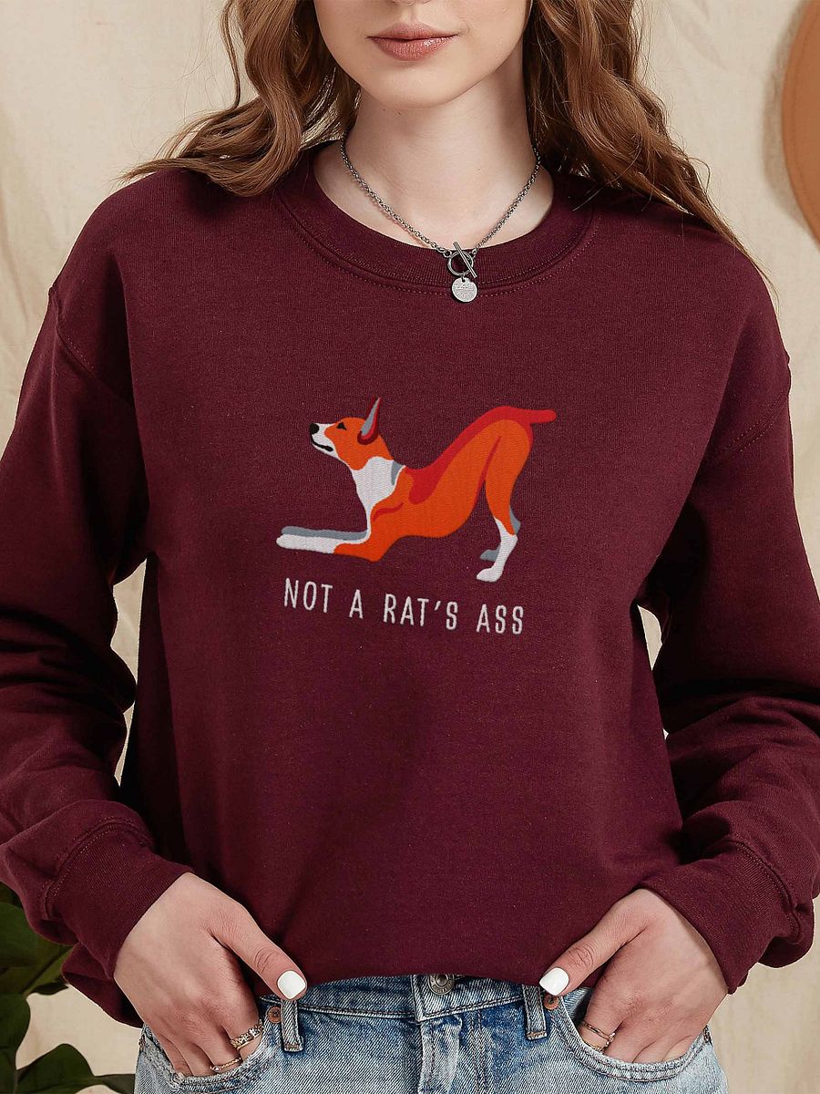 Not a Rat's Ass Sweatshirt (Embroidered) of a Rat Terrier(Red) product image (2)