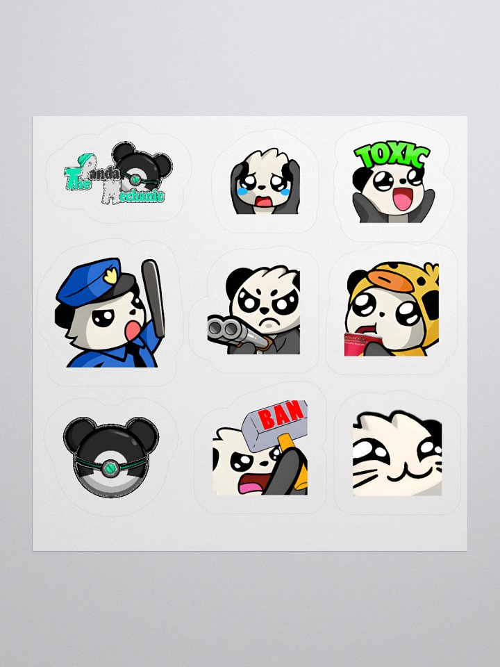Panda Mechanic sticker sheet product image (1)