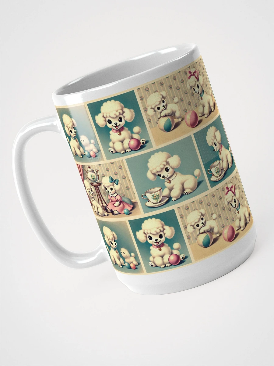 Retro Poodle Puppy Glossy White Mug product image (3)