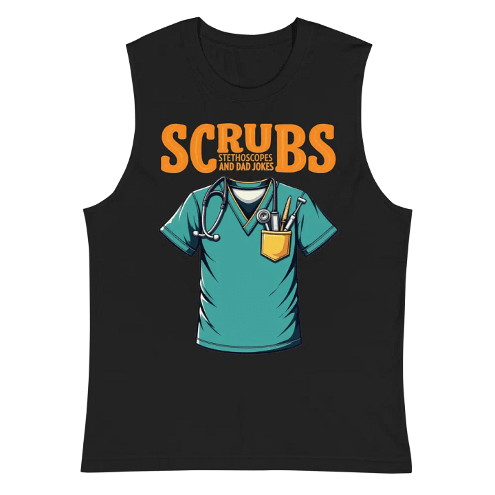 dad jokes, Stylish Scrubs and Stethoscopes Muscle Tank product image (3)