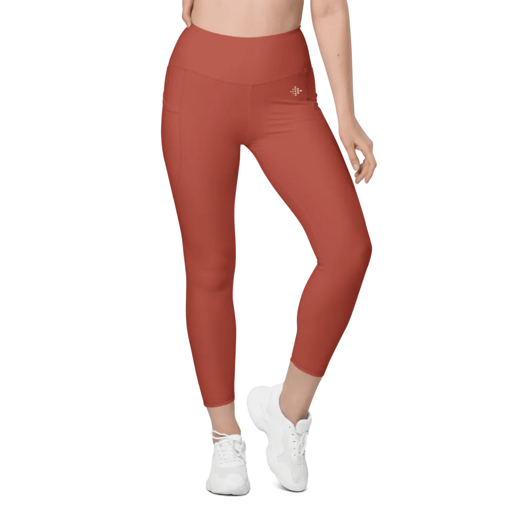 Intense Red Leggings with Pockets product image (3)