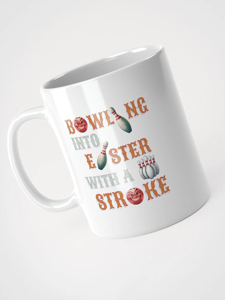 Bowling Into Easter With A Strike Fun White Glossy Mug product image (2)