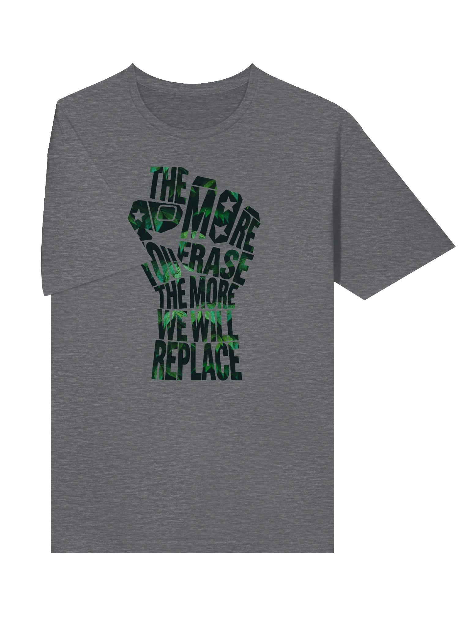 THE MORE YOU ERASE FIST Graphic T-Shirt Forest on White product image (3)