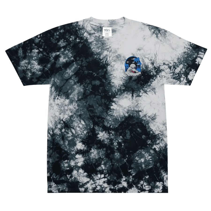 Cloudy Night Tie Dyed Oversized T-Shirt Embroidered product image (2)