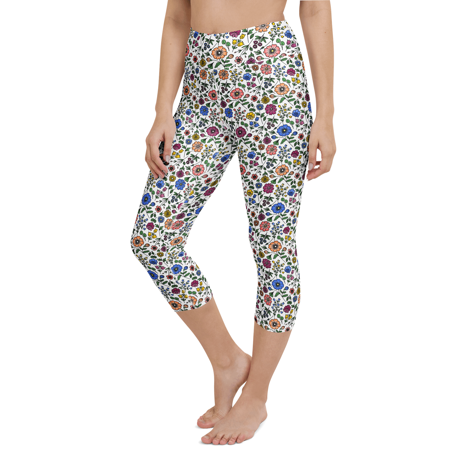 Floral Capri Yoga Pants – High-Waisted, Comfortable & Stylish product image (6)