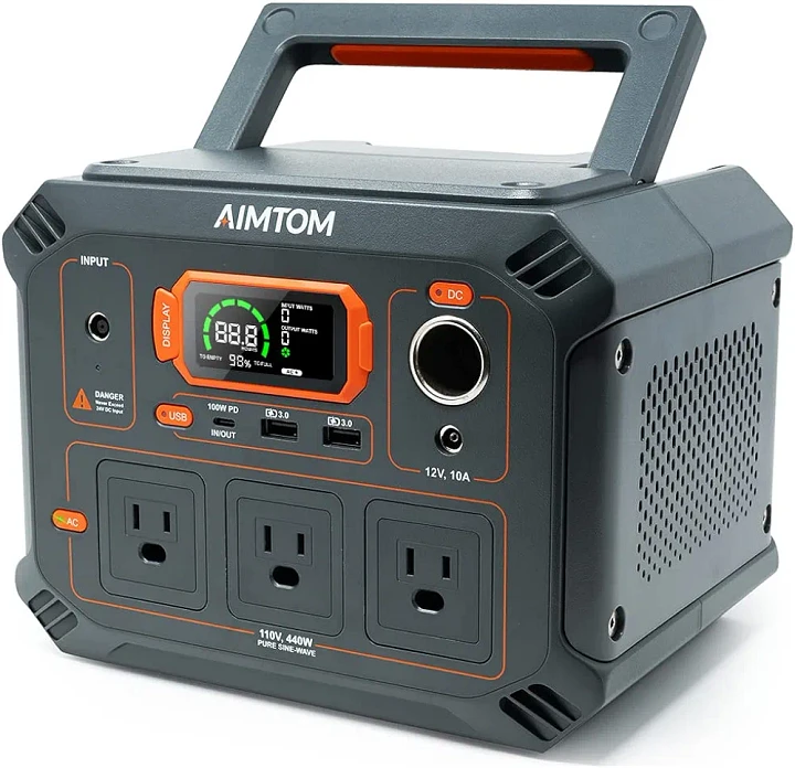 Portable Power Station Rebel400, 3x 440W (800W Surge) AC Outlets, 4-Mode LED, USB, DC, Type-C, 296Wh Lithium Battery Solar Generator (Solar Panel Optional) for Camping, Power Outage, Home Backup product image (1)