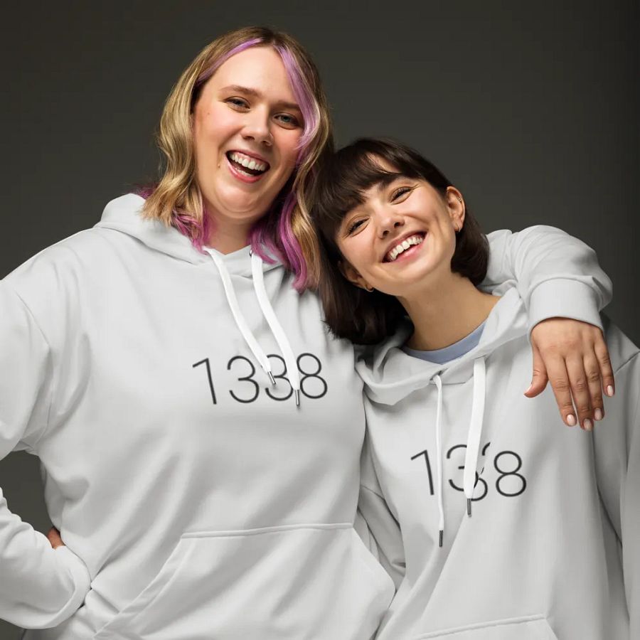 1338, beyond leet hoodie (light grayscale mode) product image (9)
