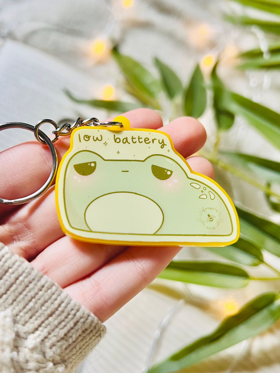 Low Battery Frog Acrylic Keyring product image (1)