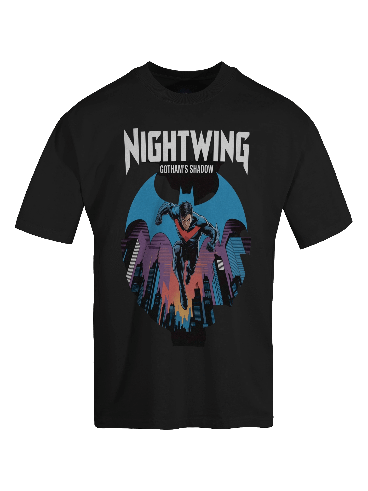 Nightwing Gotham's Shadow Oversized Faded T-Shirt product image (1)