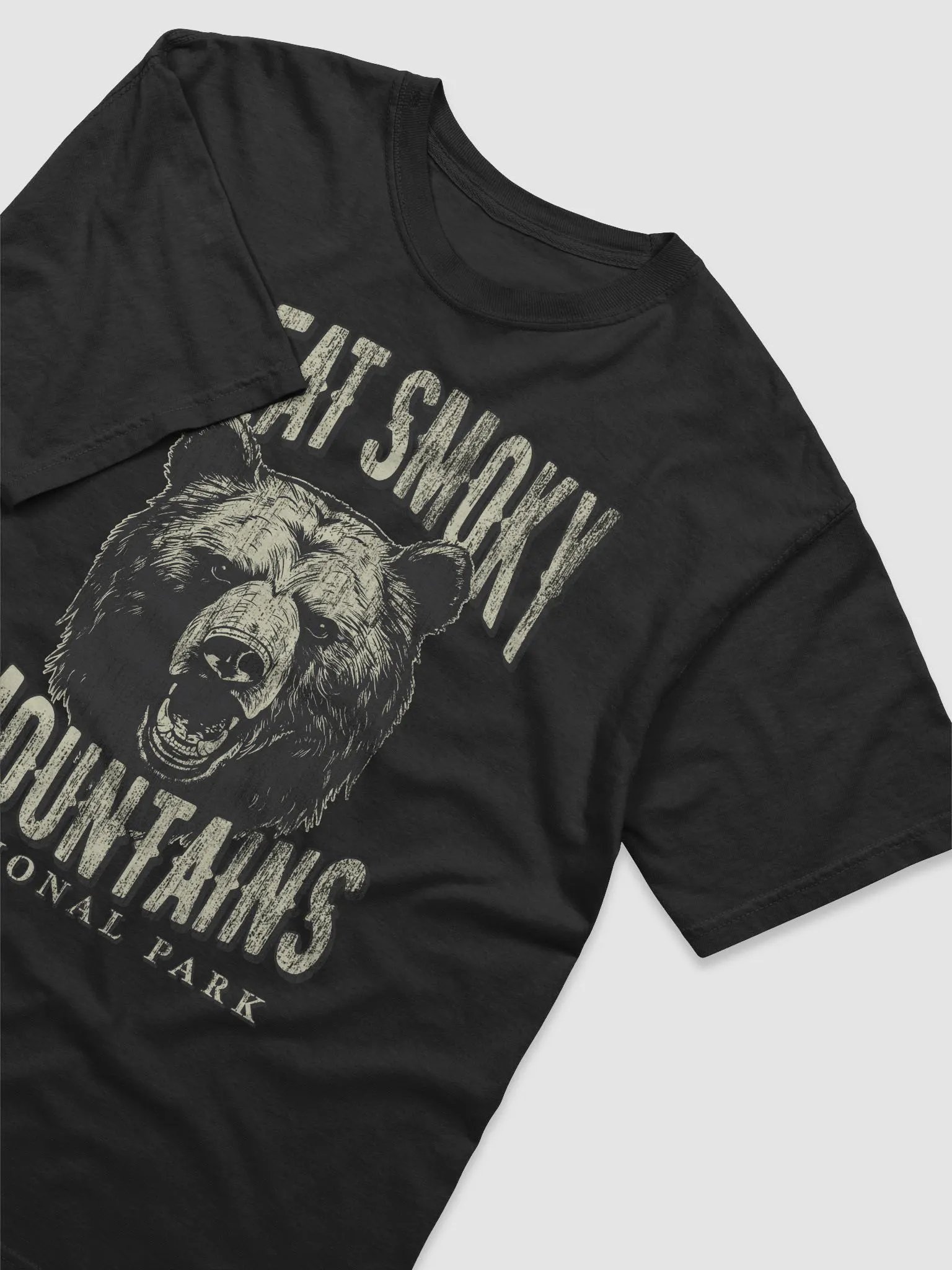 Great Smoky Mountains National Park Tee | Vintage-Style Grunge Western Shirt with a Bear's Head product image (3)
