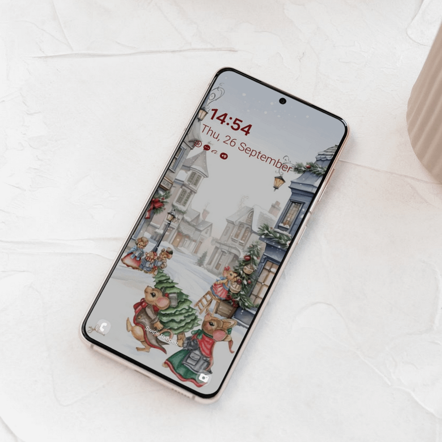 Prelude to Christmas Smartphone Digital Wallpaper | Festive Holiday Phone Background | Instant Download product image (2)