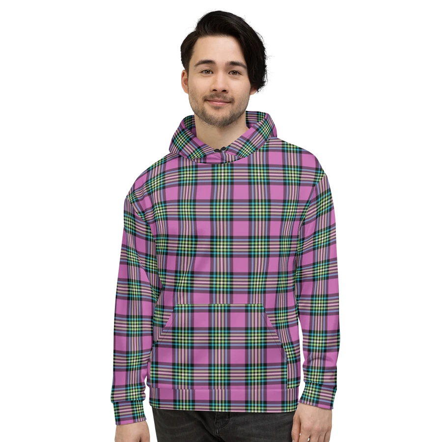 Purple Orchid and Turquoise Plaid Hoodie product image (2)