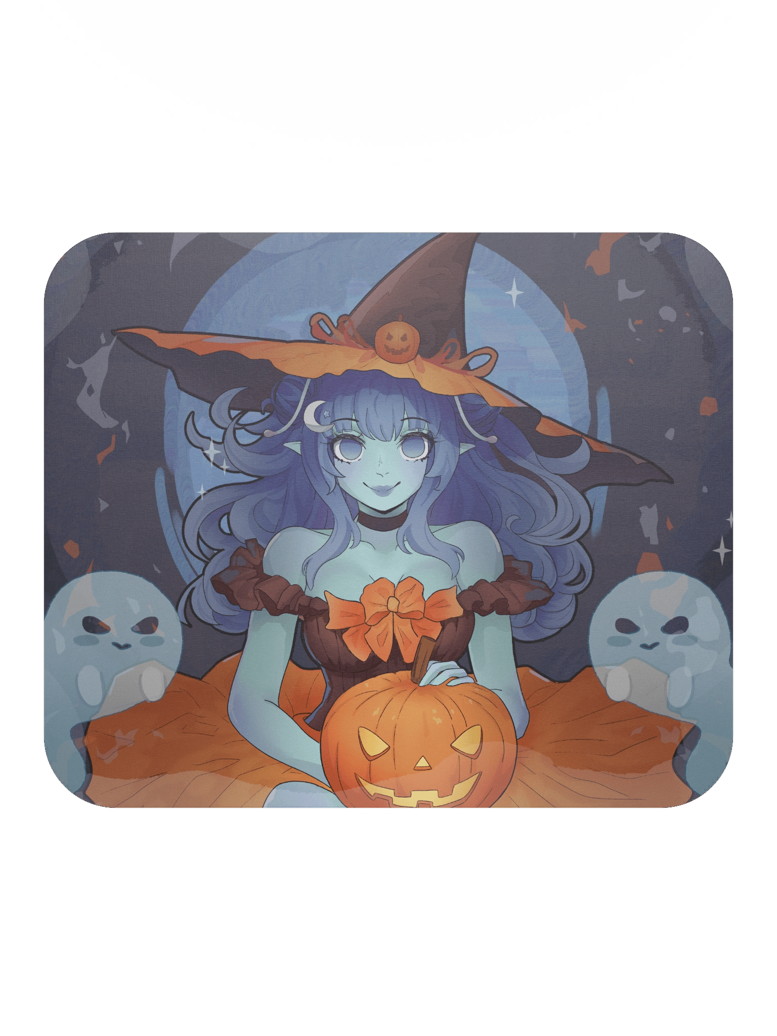 Starry Pumpkin Witch Standard Flat Mouse Pad product image (2)