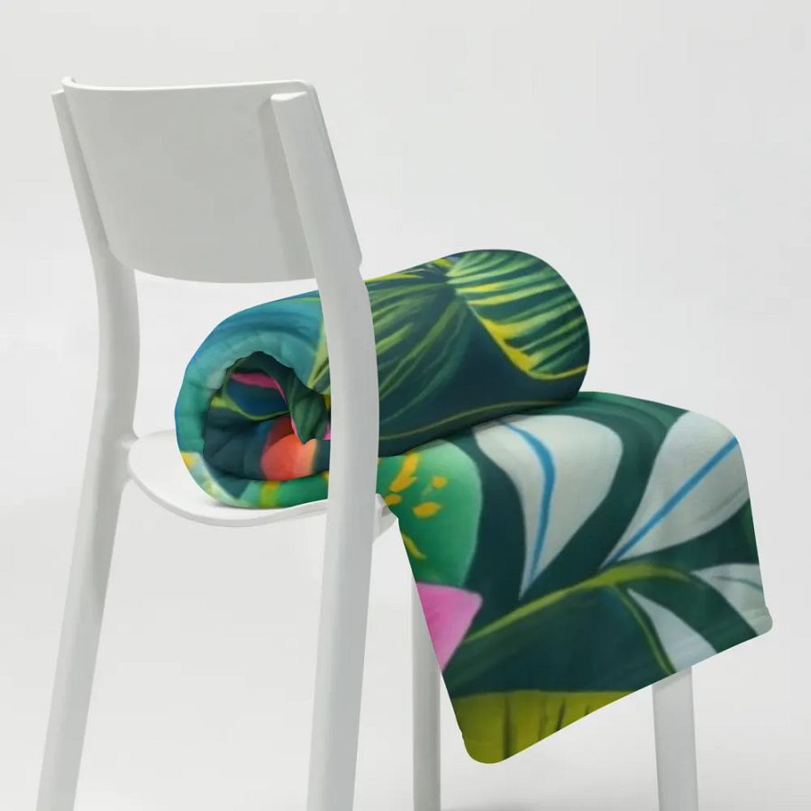 Exotic Jungle Foliage Throw Blanket product image (2)