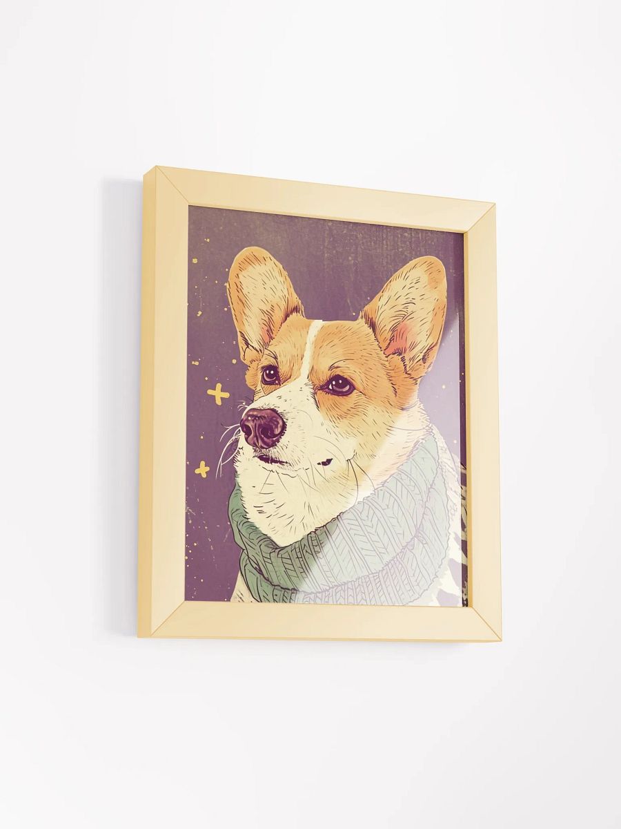 Stylish Corgi in Green Scarf Wall Art product image (4)
