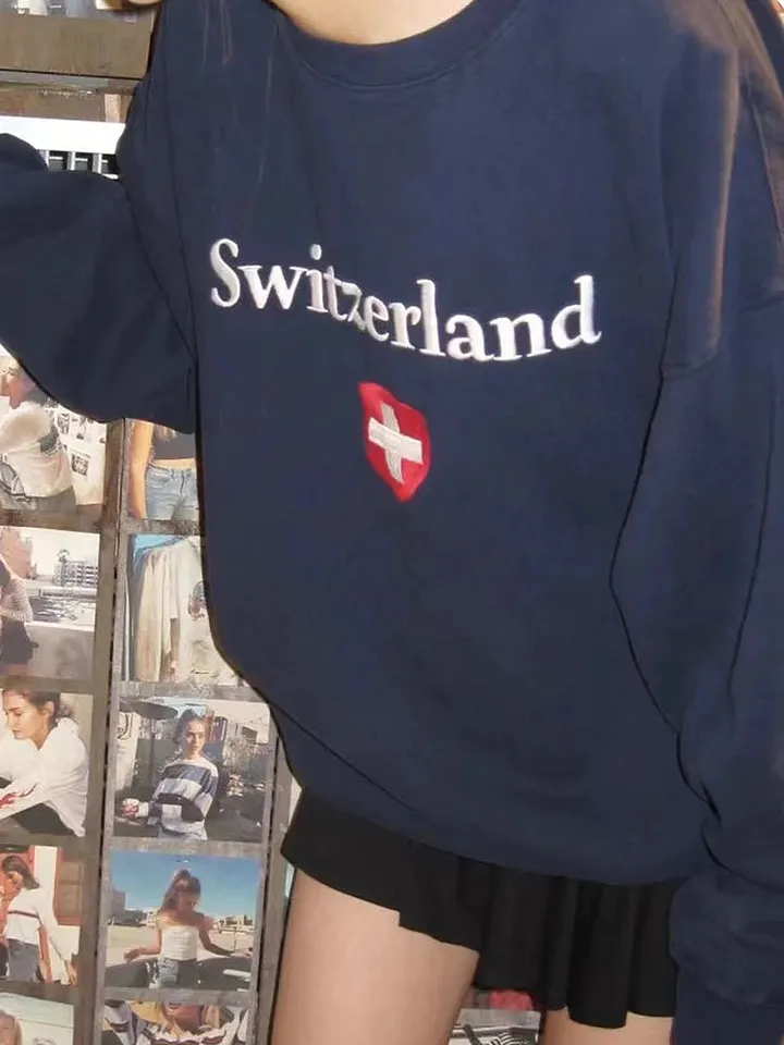 Blue Switzerland crewneck Sweatshirt product image (1)