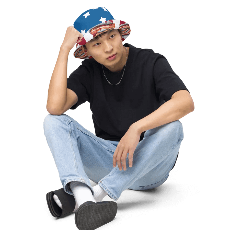 Bacon Strips, & Stars and Stripes Reversible Bucket Hat product image (7)