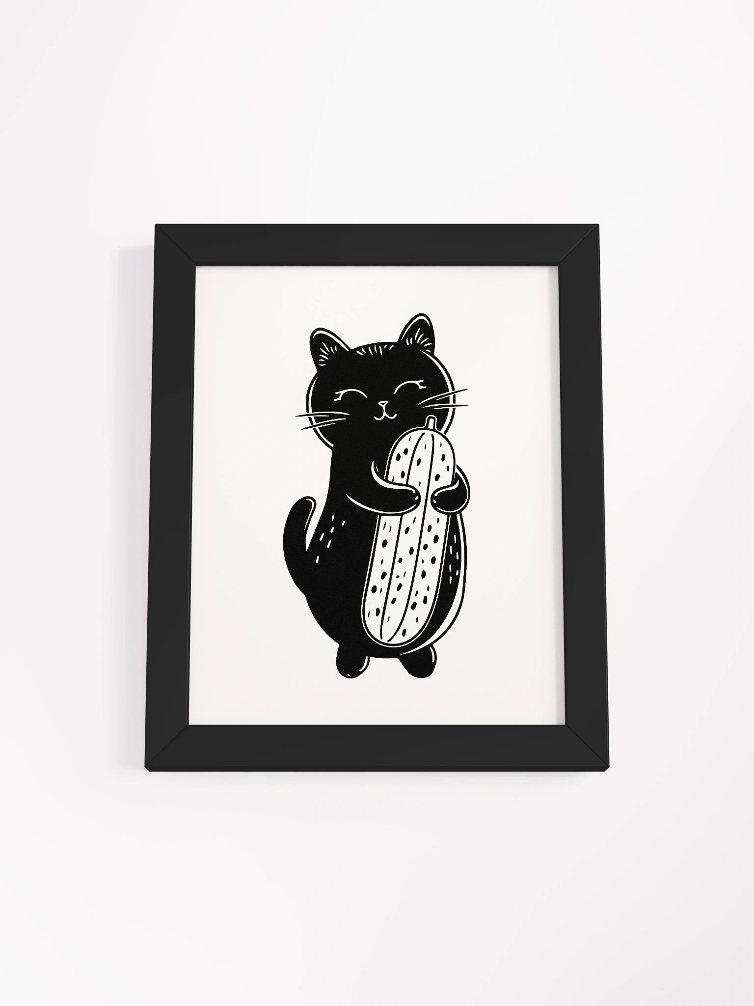 Pickle Hugs Cat Framed Poster product image (3)