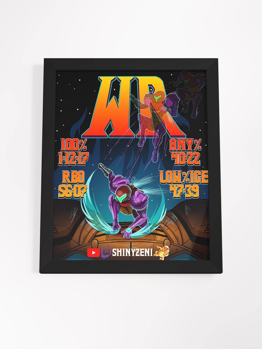 4/4 No Major Glitches World Records Illustration Framed Poster product image (7)