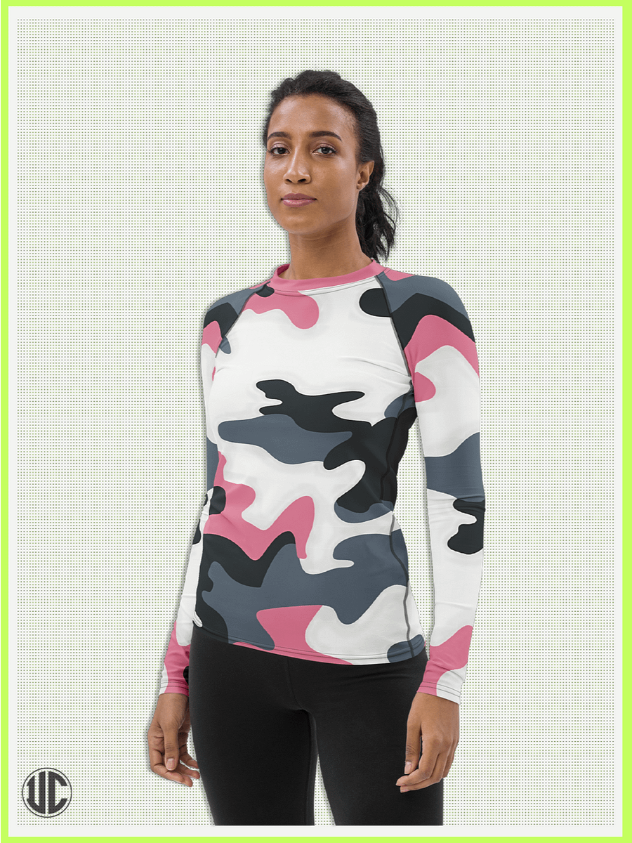 Bubblegum Pink Urban Camo - Women’s Rash Guard product image (3)