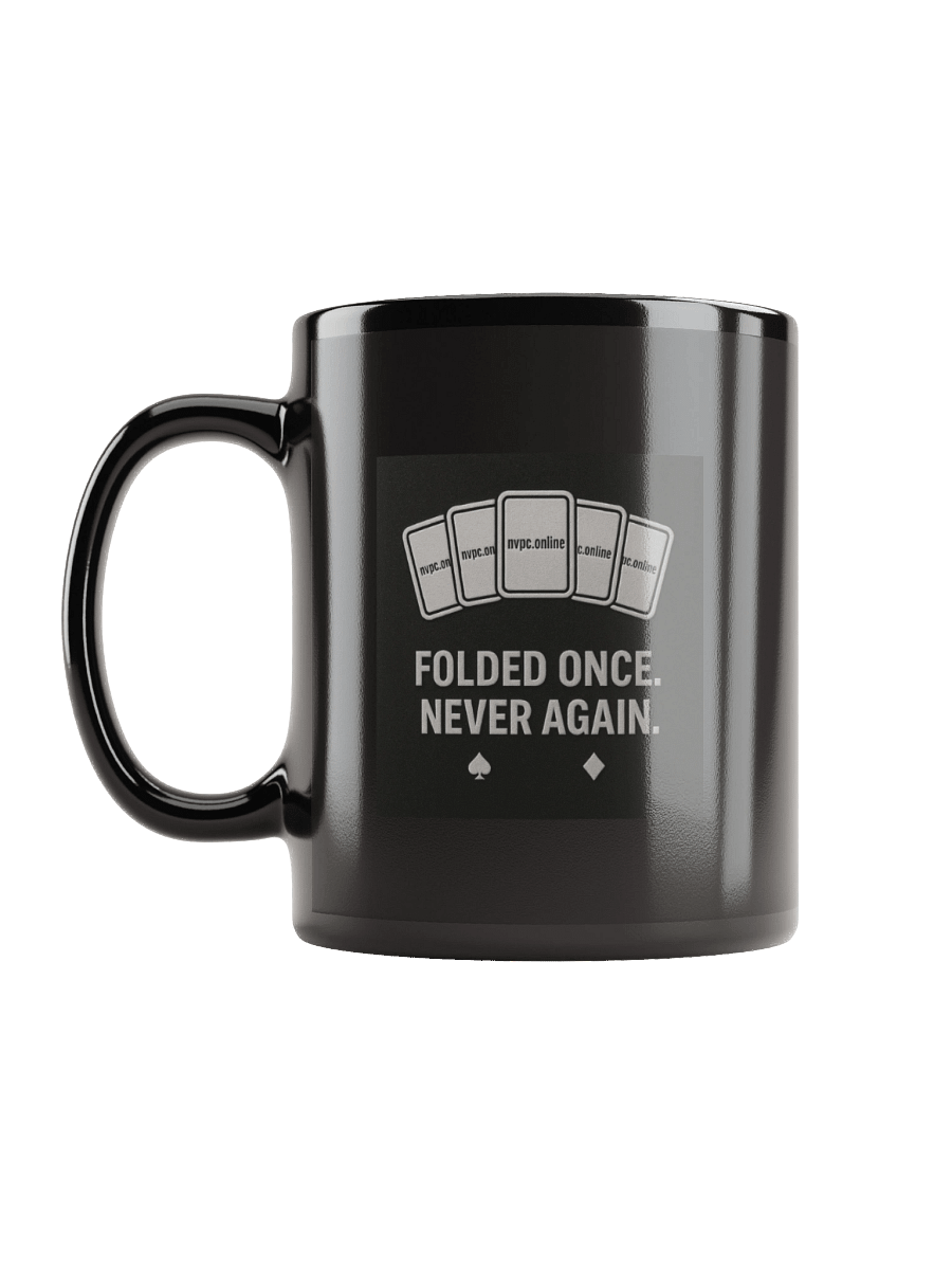 Monochrome "Folded Once - Never Again" Mug product image (6)