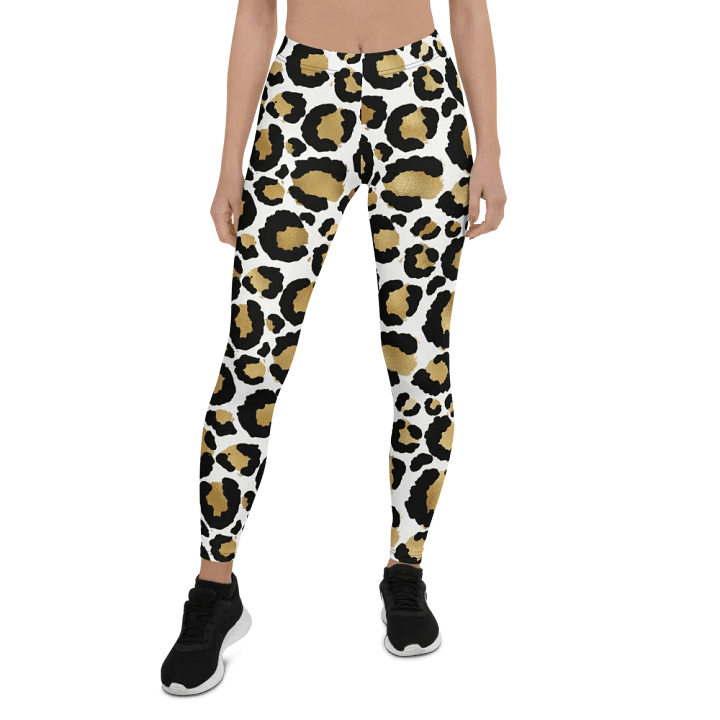Black and Gold Leopard Overlay Print Leggings – Stylish, Bold & Luxuriously Comfortable product image (1)