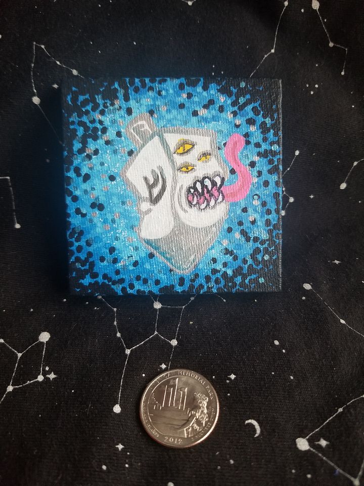 Dreidel Mimic, Tiny Painting (Shin ש) product image (1)