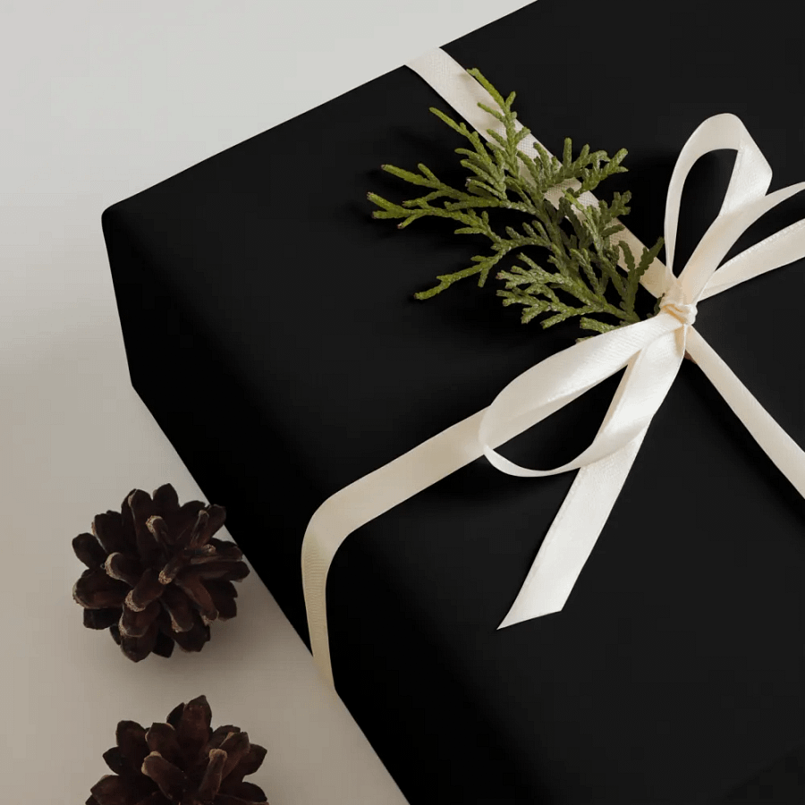 Black Solid Holiday Christmas Wrapping Paper Sheets (3) product image (12)