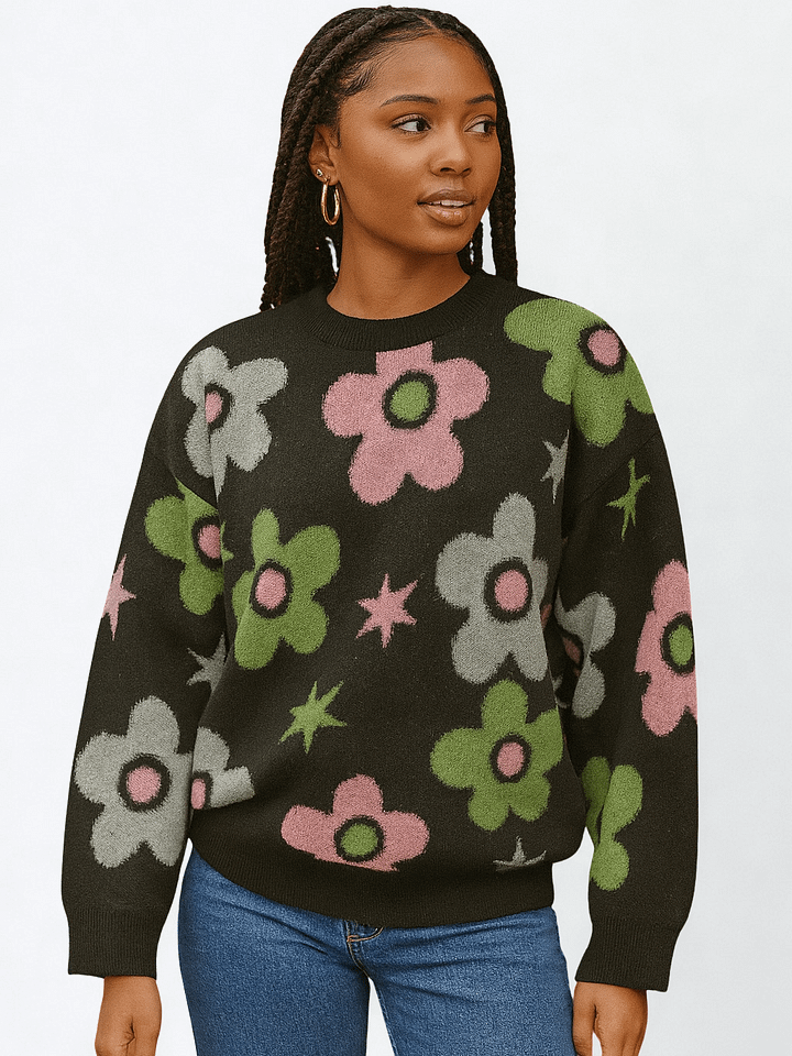 Bloomin’ Petals Pullover Crew Neck Sweater product image (1)