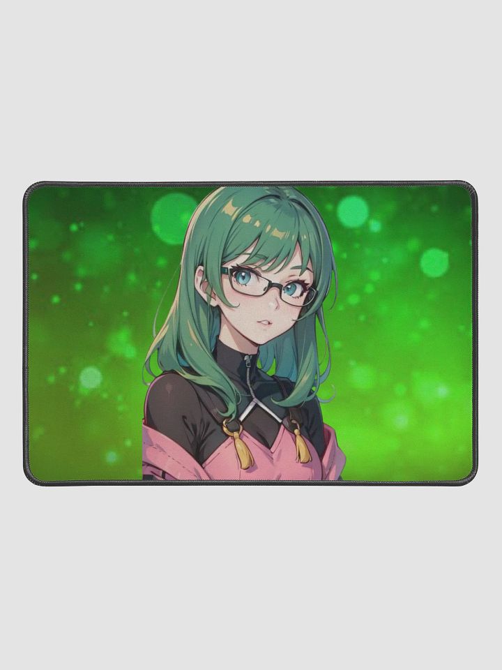 (Green WAIFU) K Desk Mat 12" x 18" product image (1)