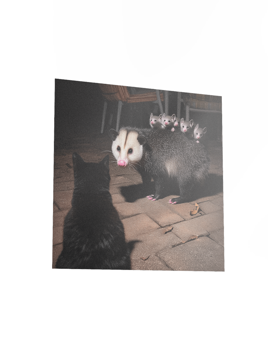 Cat meets opossum family Poster product image (4)