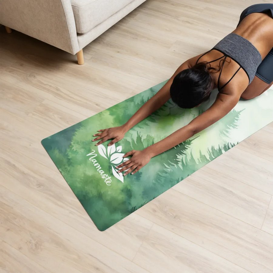 Lotus Namaste Green Forest Yoga Mat product image (12)