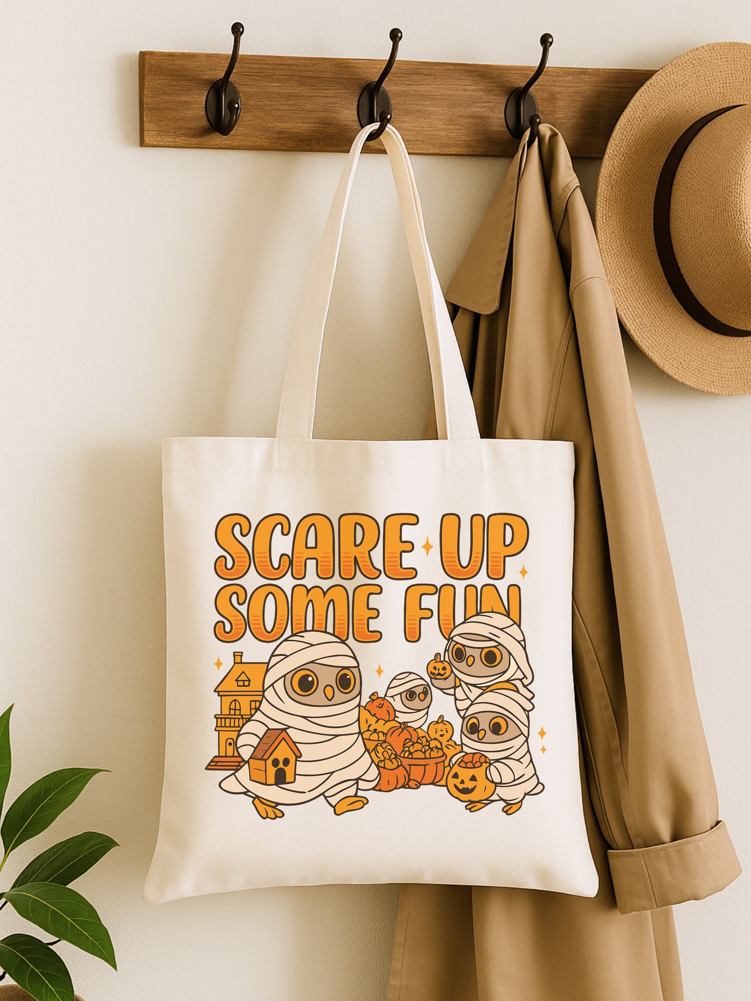 Scare Up Some Fun – Cartoon Mummy Owl Halloween Digital Print product image (5)